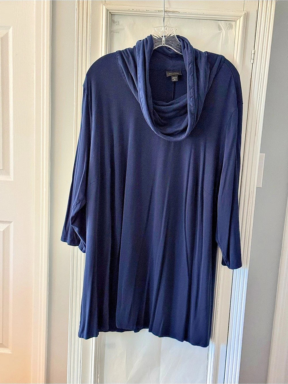 J Jill Wearever Collection Cowl Neck Tunic Blue 3X